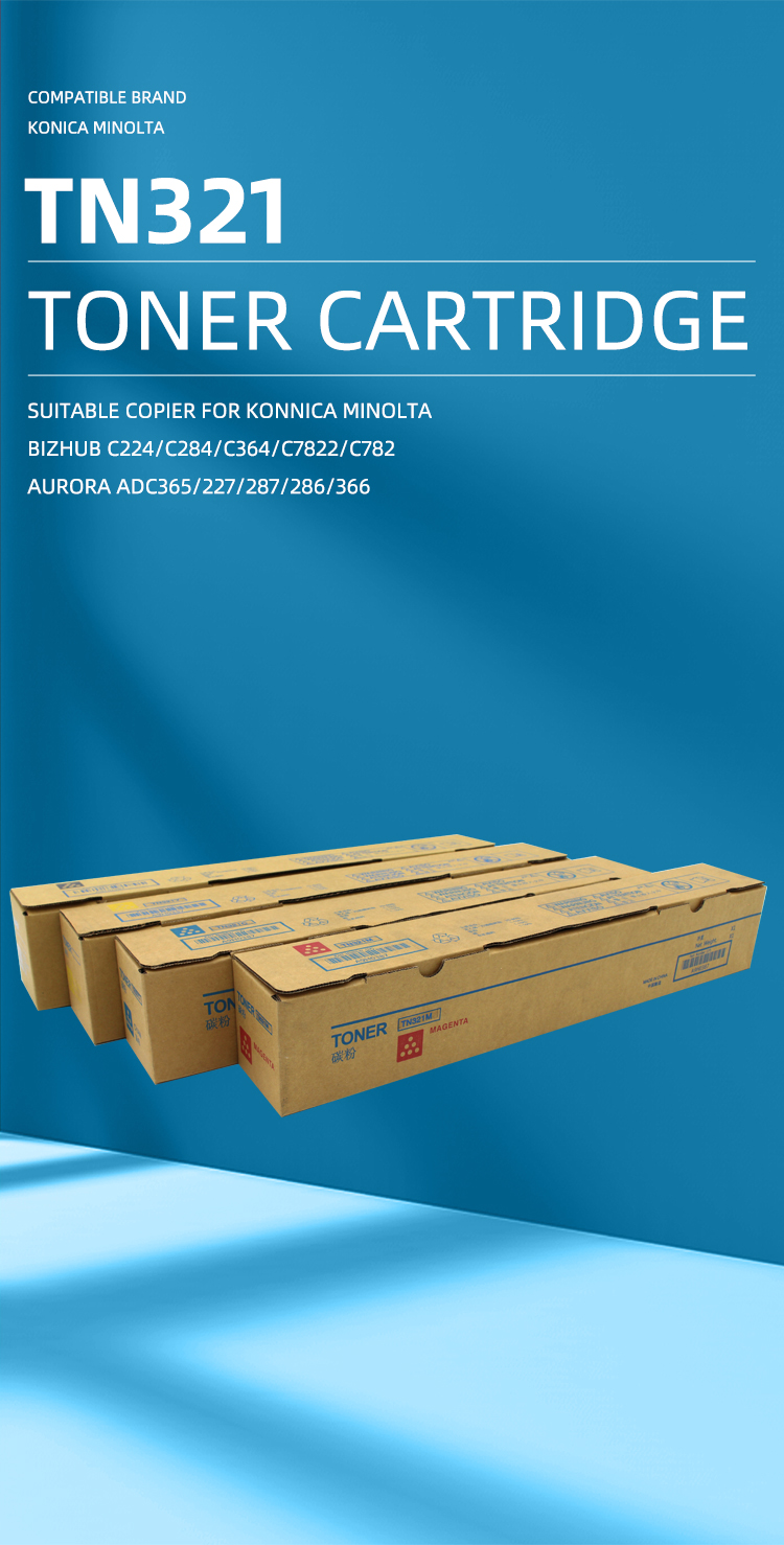 TN321 TN 321 TN-321 Color Copier Toner Compatible for Konica Minolta Bizhub C224e C224 C284 C364 Toner Cartridge details